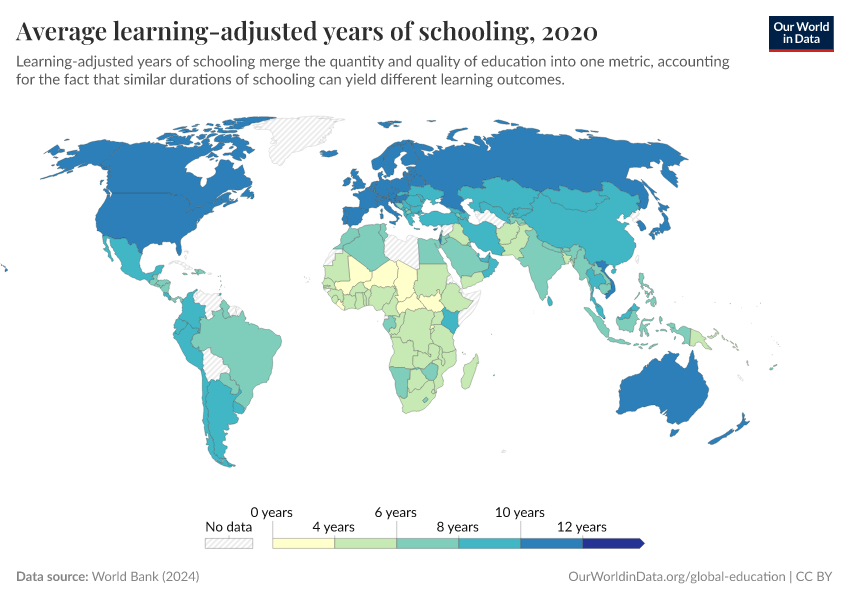 A thumbnail of the "Average learning-adjusted years of schooling" chart